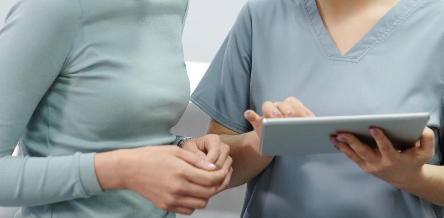 Close ups of hands as two people talk