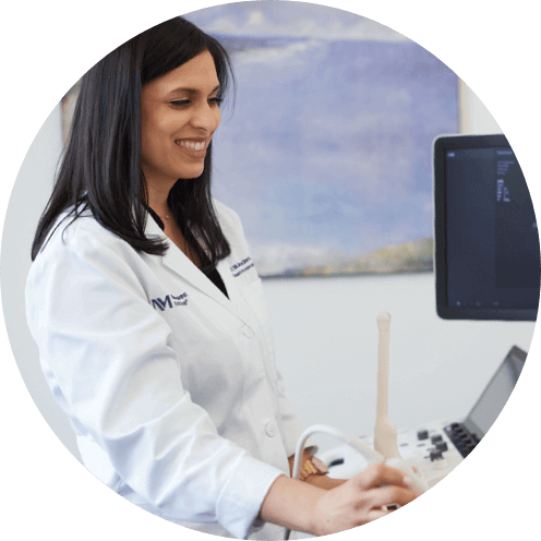 Doctor viewing ultrasound