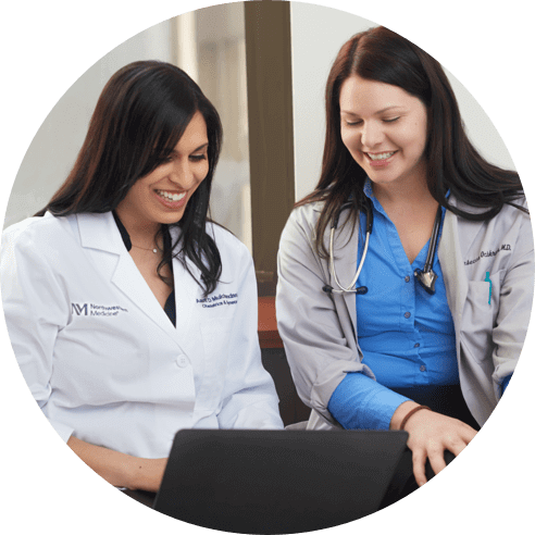 Two doctors talking to each other