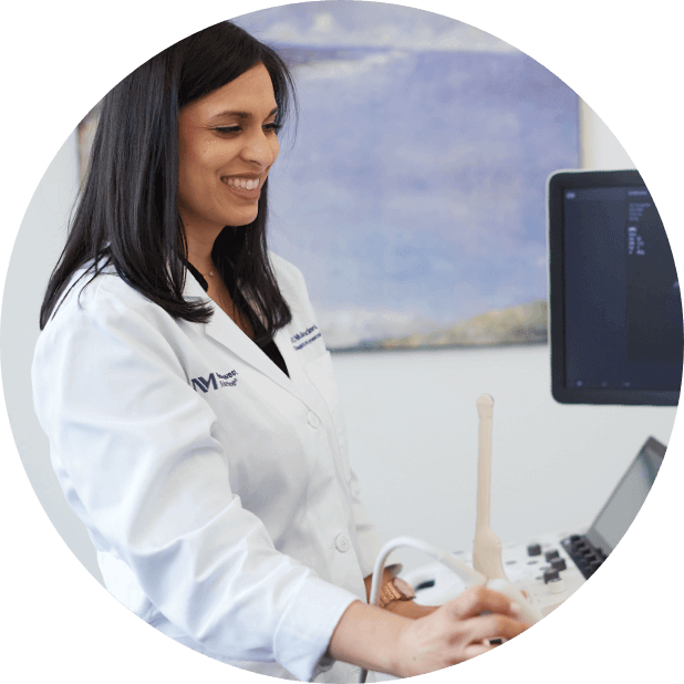 Doctor viewing ultrasound