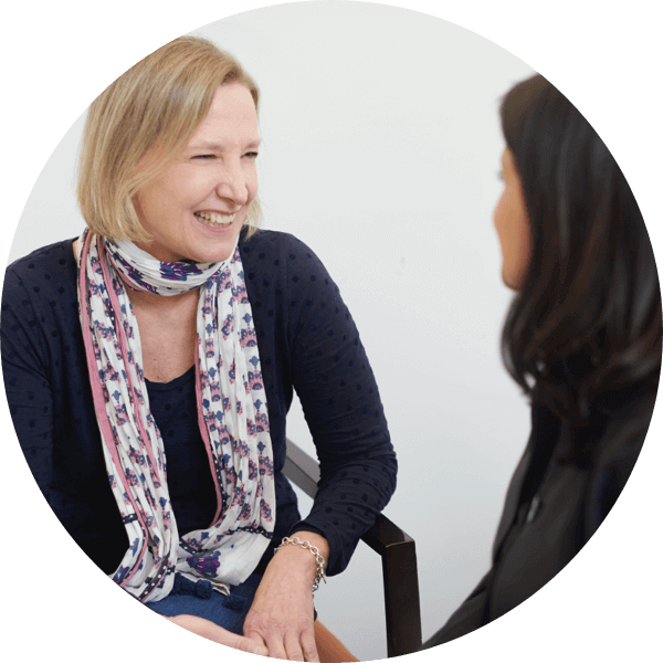 A patient talking to a doctor
